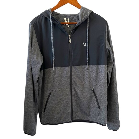 Vuori Men's Element Zip Hoodie/Jacket In Heather Charcoal Gray & Black Size M - Picture 1 of 16